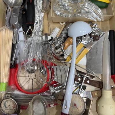 Entire Drawer Of Servingware And Miscellaneous Kitchen