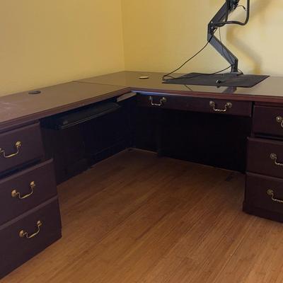 Wood Corner Desk 71 X 28 Left Return Is 48 Inches