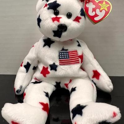 Ty “Glory” Bear Patriotic Plush with American Flag