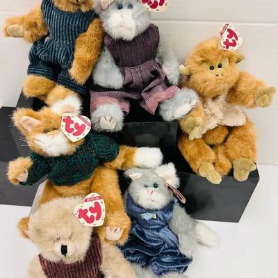 Rare “Ty Attic Treasures Collection” Poseable Plush Kittens, Teddy Bears and More