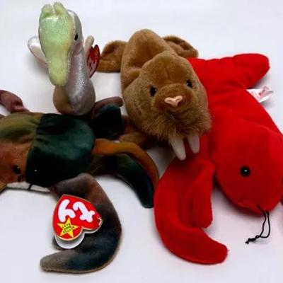 Vintage Beanie Baby Ocean Buddies Collection