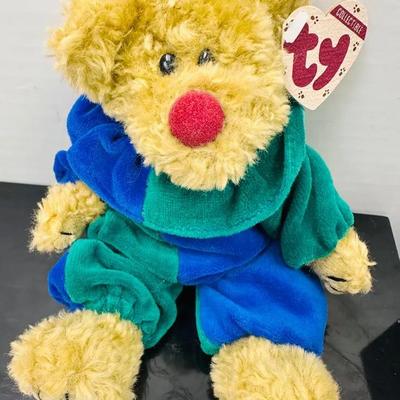 Ty Beanie Baby “Piccadilly” Bear Colorful Clown Collectible 