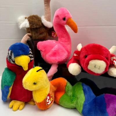 “Ty Beanie Buddies” Birds, Bull, Caterpillar, and More