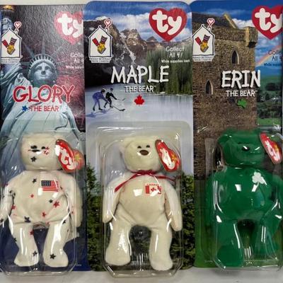 Erin, Maple, Glory “Ty Beanie Babies" Set