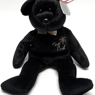 Rare 1990s Ty Beanie Baby "The End" Bear - Flat Tag Edition