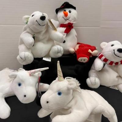 90s Collectible Plush Bundle with Mystic the Unicorn, Snort, and Holiday Bears