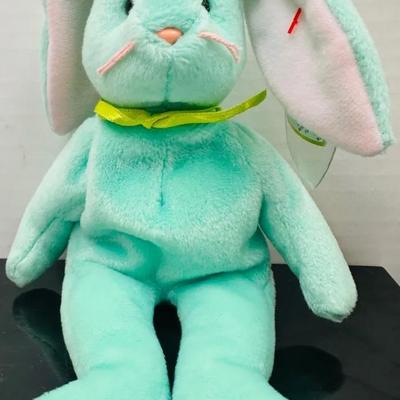 "Ty Beanie Baby" Hippity Bunny (Mint Green Plush)