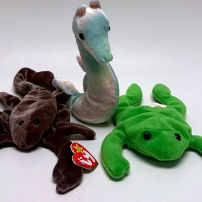Beanie Babies Trio - Stinger, Neon and Legs 