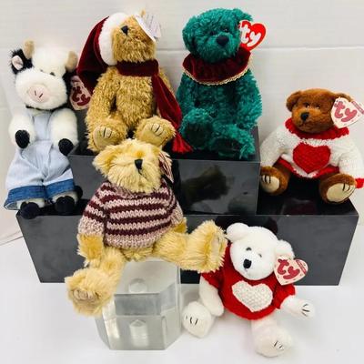 Vintage TY Attic Treasures Collection and Cow, “Valentine, and Holiday Sweater Bears"