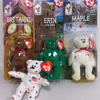 "Ty Beanie Babies" Britannia, Erin, and Maple