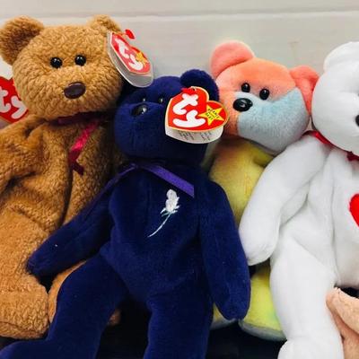 Ty Collectibles Including Bears and Ostrich