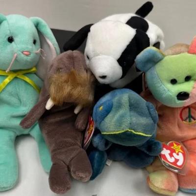"TY Beanie Baby" Peace Bear, Hippie, Jolly and More