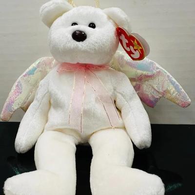 Ty “Halo” Bear Angelic Plush with Iridescent Wings 