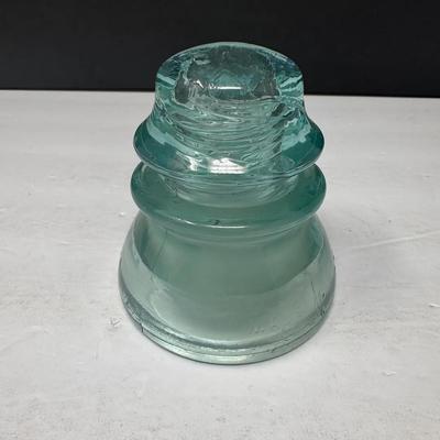 Vintage Aqua Glass Power Line Insulator 