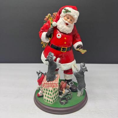 Danbury Mint “Santa’s Mini Schnauzers” Christmas Figurine 