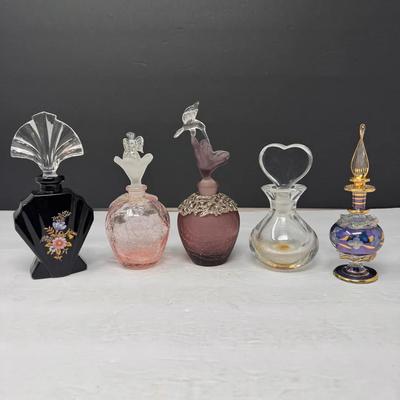 Vintage Decorative Art Glass Perfume Bottles 
