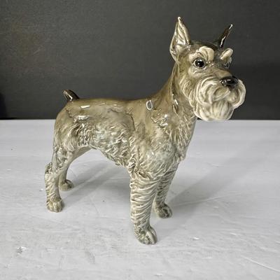 Antique German Porcelain Schnauzer Figurine – Lorenz Hutschenreuth, Marked 1914