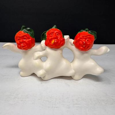 Vintage Dept 56 Triple Pumpkin-Head Ghost Figurine 