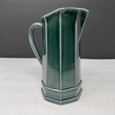 Vintage Pfaltzgraff Pottery Green Glaze Pitcher
