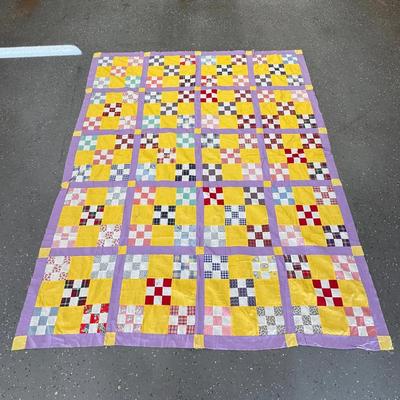 Vintage Hand-Pieced Patchwork Quilt Top