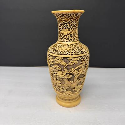 Carved Asian-Style Dragon Vase 