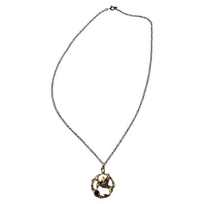 Vintage Gold-Tone Hummingbird Pendant Necklace