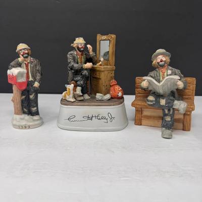 Emmett Kelly Jr. Flambro Miniature Clown Figurines & Music Box Collection 