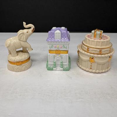 Lenox Porcelain Trinket Box Trio