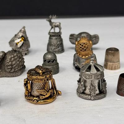 Large Assorted Collector Metal Thimble Lot 
