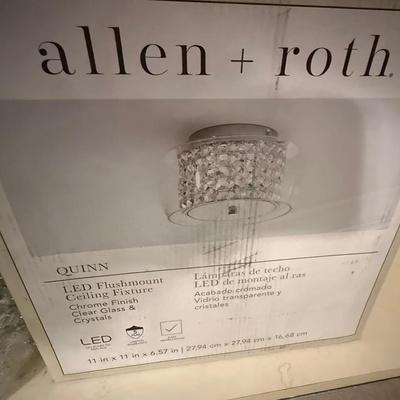 Allen + Roth Quinn LED Crystal Flush Mount Ceiling Light Fixture