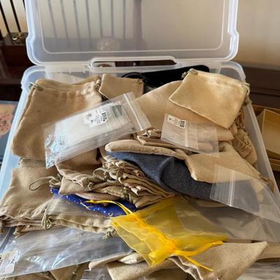 Assorted Jewelry Storage Pouches and Plastic Bags Lot