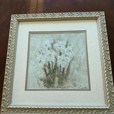 Zhang Squares “Daffodil” Framed Art Print by B.J. Zhang