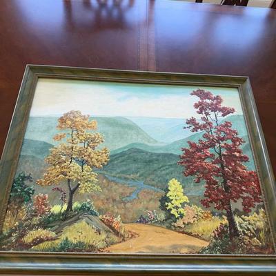 Framed Landscape Painting Signed “C. Williams ’65”