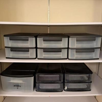 Lot of Plastic Storage Drawer Units – Closet & Organization Set