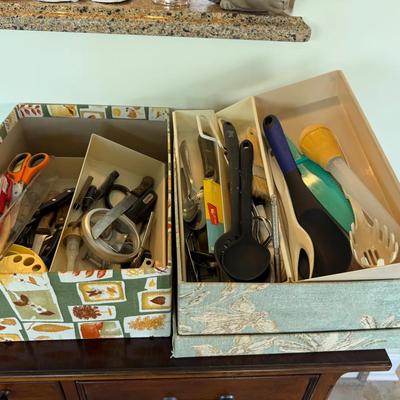 Mystery Lot of Assorted Kitchen Utensils, Knives, Gadgets, and Flatware