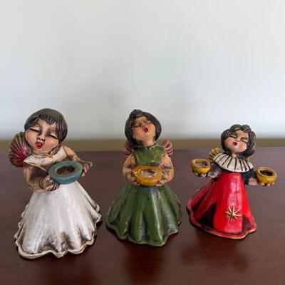 Italian Angel Candle Holders (Set of 3)