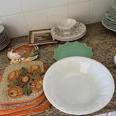 Mixed Decorative Servingware & Tabletop Lot – Spode, Johnson Bros, Lenox Riverwood, Glass & Seasonal