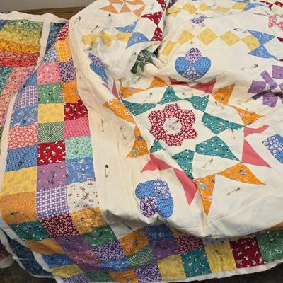 Handmade Unfinished Quilts, Fabric Art, Topper