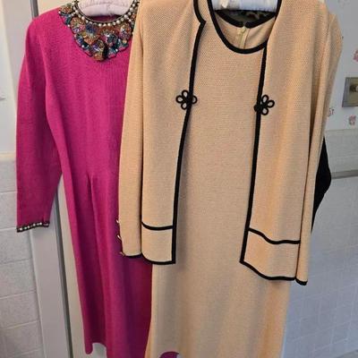 St John Vintage Knit Suit & 2 Don Sayres 80s Dresses