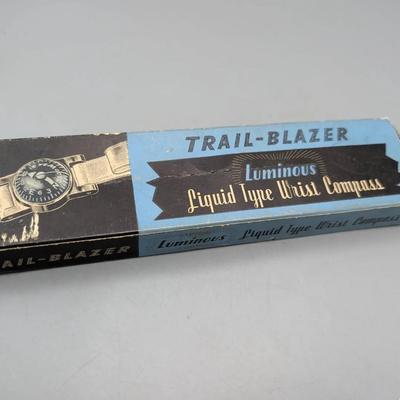 Vintage Trail Blazer Wrist Compass w/ Box