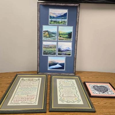 Watercolor Paintings & Embroidered Art