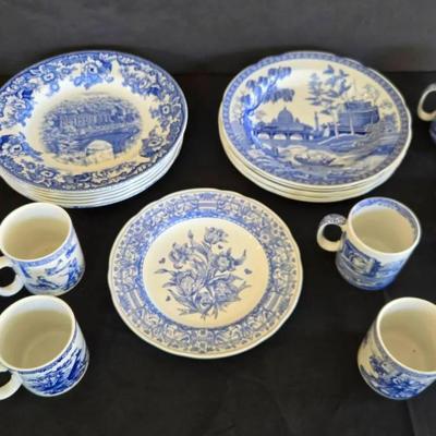 Spode English China Plates & Mugs Blue Room Collection 