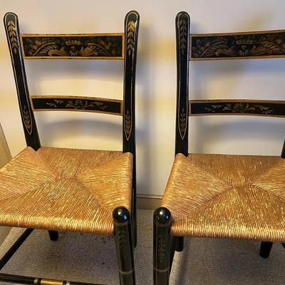 Pair Of Hitchcock Style Vintage Chairs 