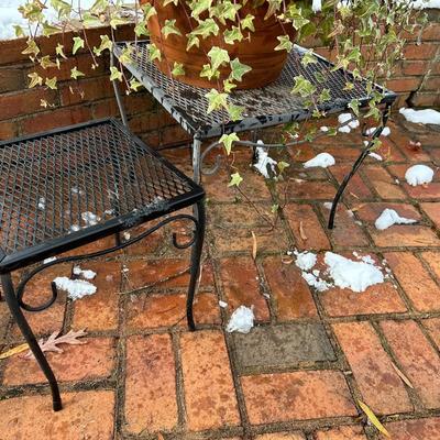 3 Wrought Iron Side Tables 