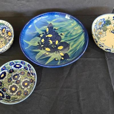 Polish & Scottish Handpainted Pottery Bowls