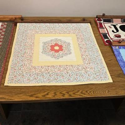 4 Hand Quilted Wall Art w Wood Mounts