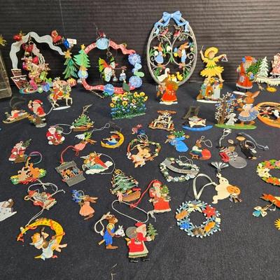 European Hand Painted Metal Holiday Ornaments & Silvestri