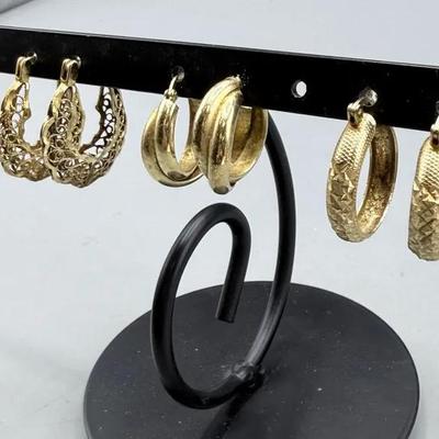 Gold Toned Sterling Earrings 