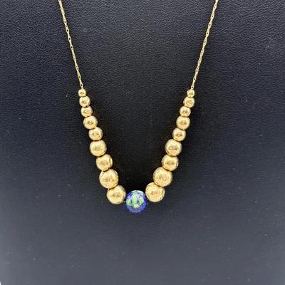 14k Chain With Gold Beads 