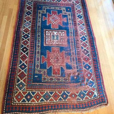 Antique Kazak Handmade Wool Rug 6' 5" × 4'